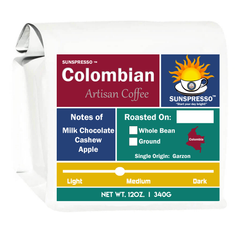 Coffee Bag. Featuring Colombian single origin 12oz bag of coffee.